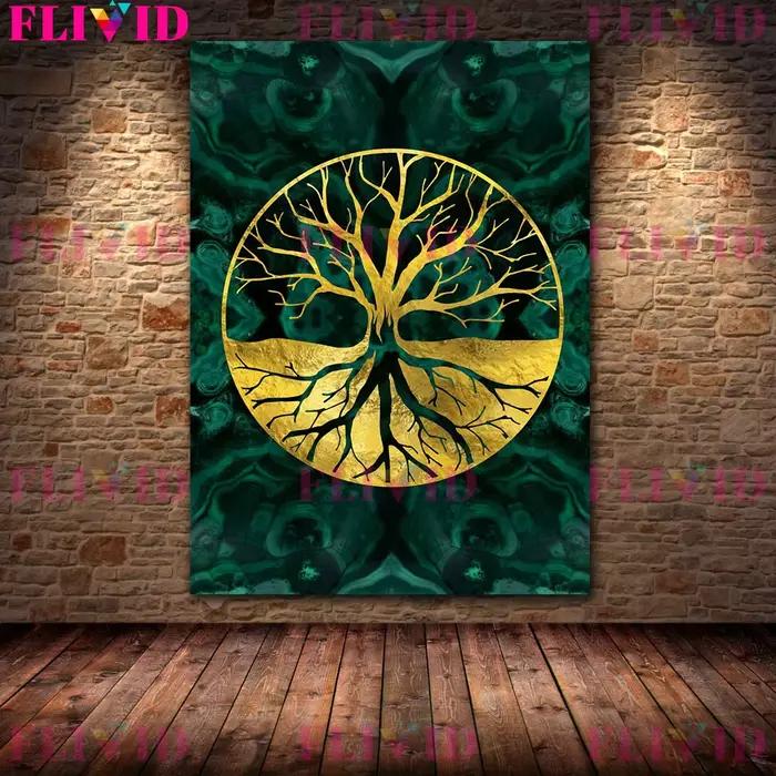 Peinture sur toile abstraite « Arbre de vie »