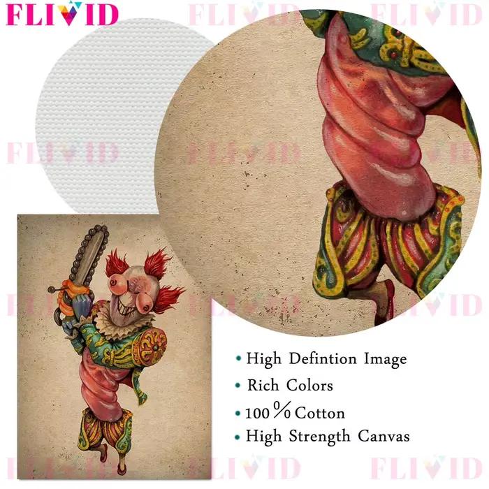 Toile d'art mural Vintage tueur de Clown effrayant