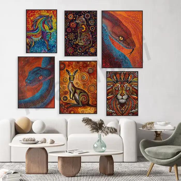 Affiche d'art aborigène style peinture
