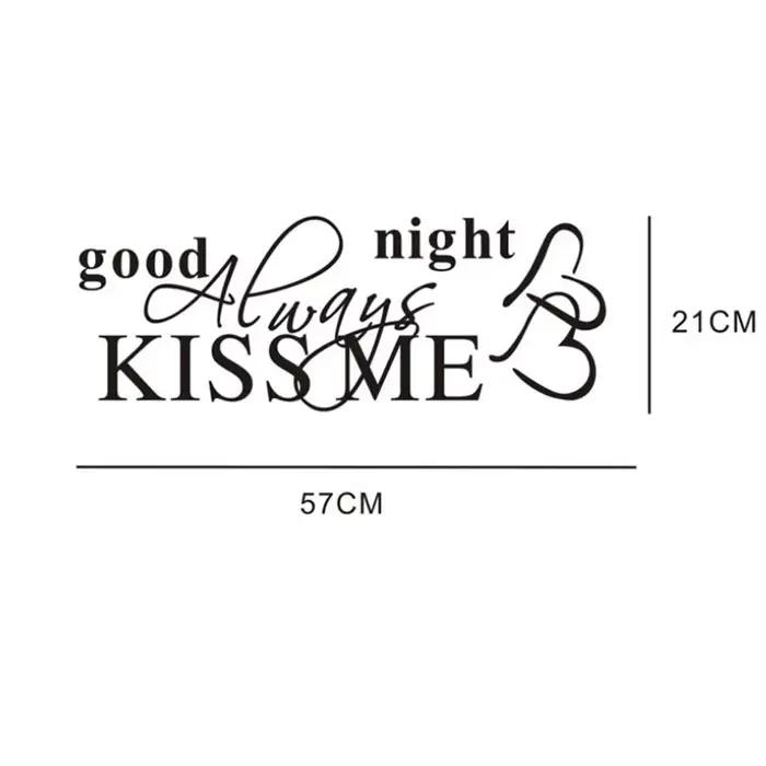 Autocollant mural romantique 'Always Kiss Me Goodnight'