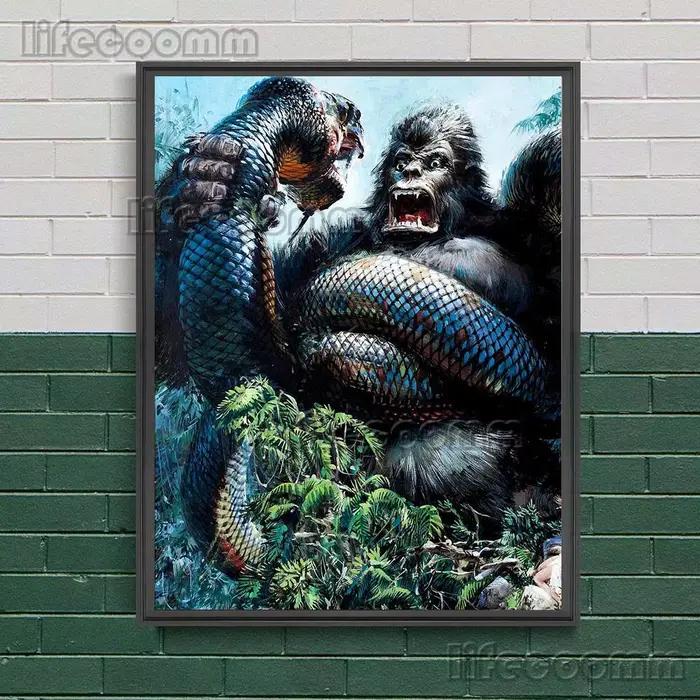 Toile d'art mural le monstre gorille qui revital la ville