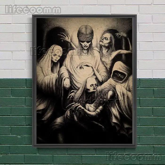 Toile d'art mural Vintage de rêves de cimetaire