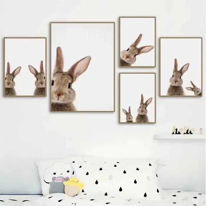 Affiche familiale personnalisée avec impression de lapin