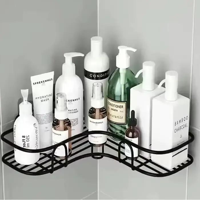Étagère murale flottante en métal - Rangement multifonctionnel pour salle de bain