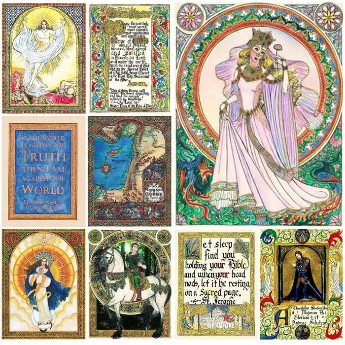 Affiches de carte Vintage pour fille du moyen âge