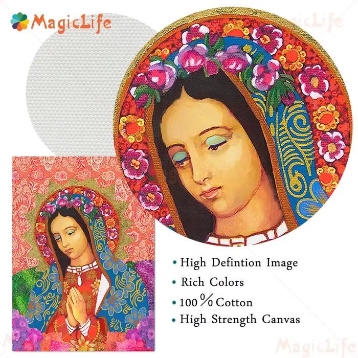 Toile d'art mural avec ange gardien et vierge De Guadalupe