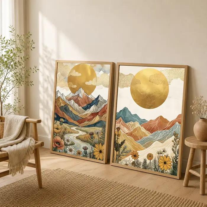 Art mural de paysage bohème