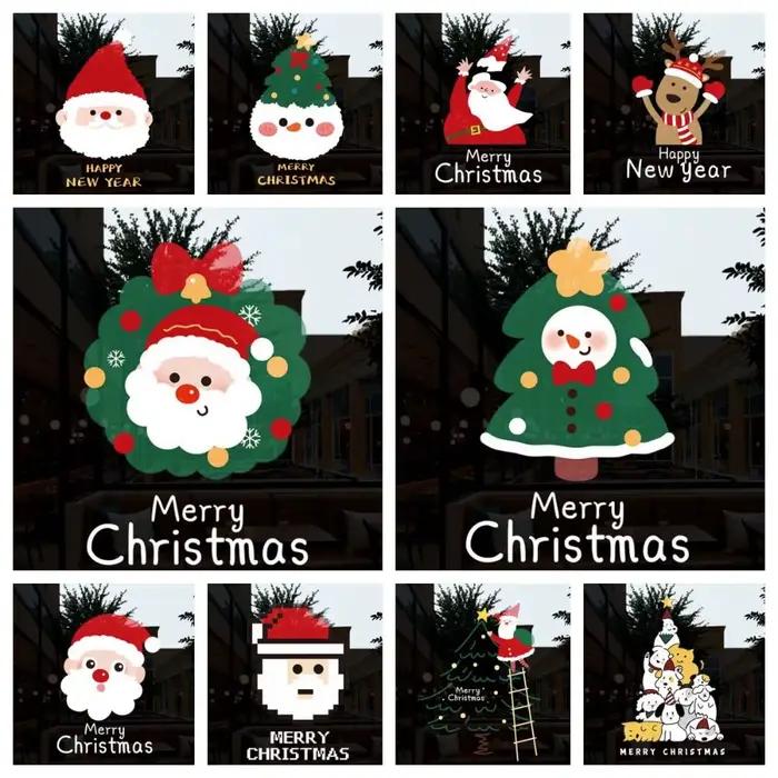 Autocollants colorés du père noël