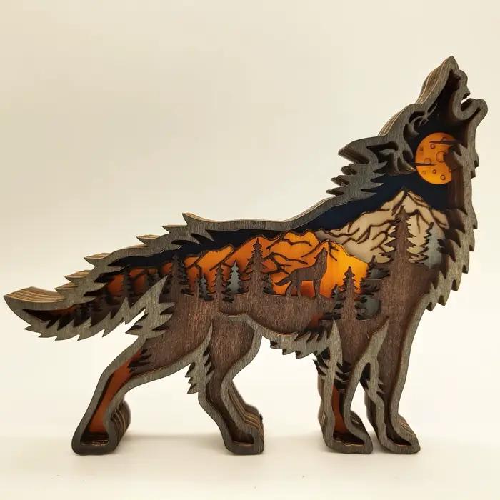 Sculpture sur bois 3D, forêt creuse