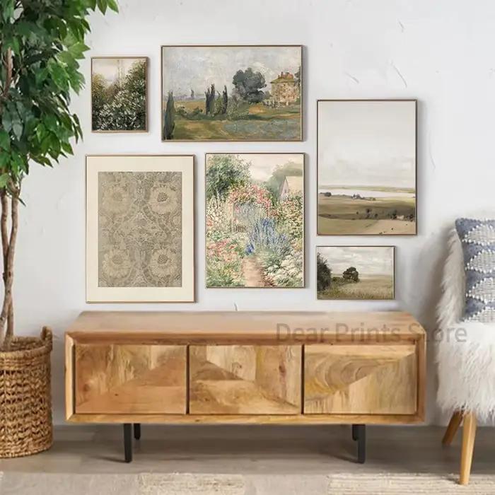Toile de peinture à l'huile Vintage de paysage d'été