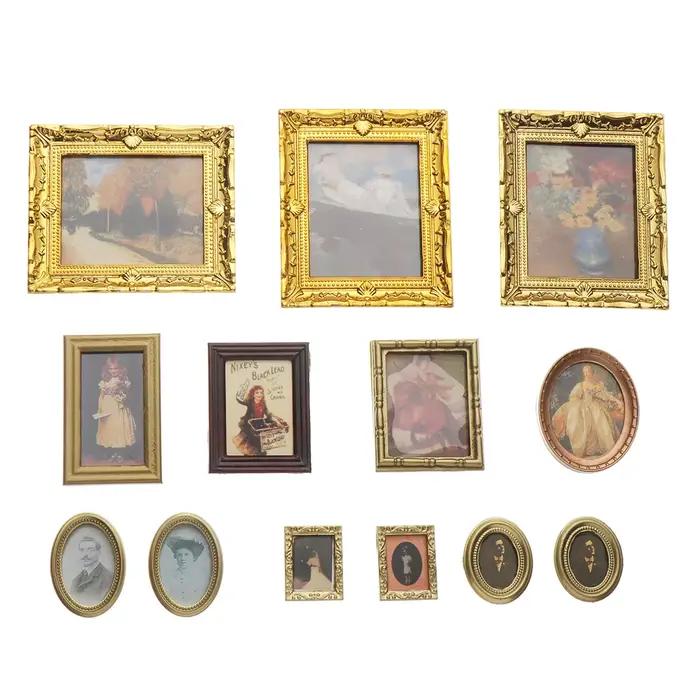 Miniature peinture à l'huile vintage