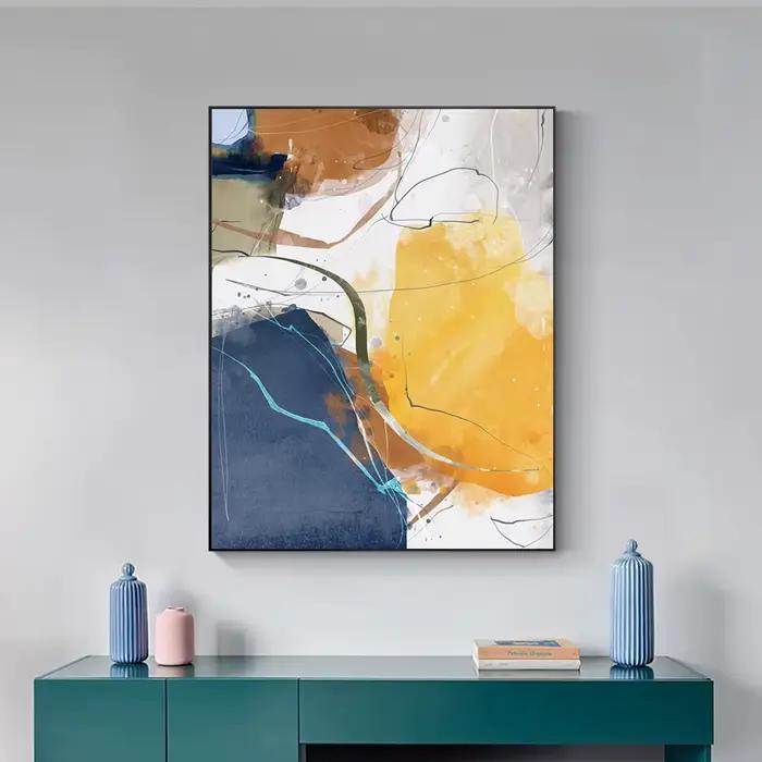 Toile géométrique aquarelle sans cadre