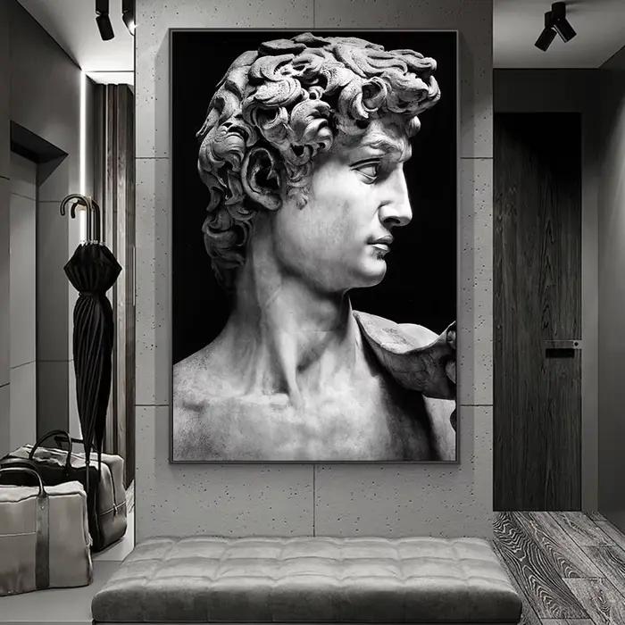Peintures sur toile de Sculpture de David sur le mur