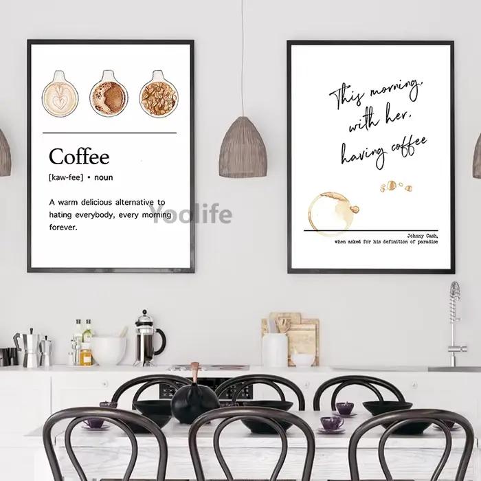 Affiche de toile de peinture de Guide de café décor mural de cuisine