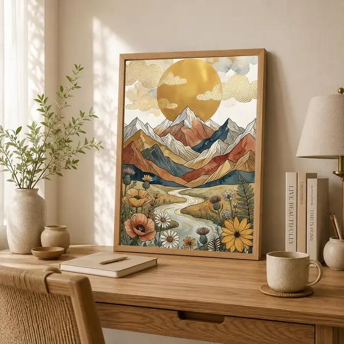 Art mural de paysage bohème