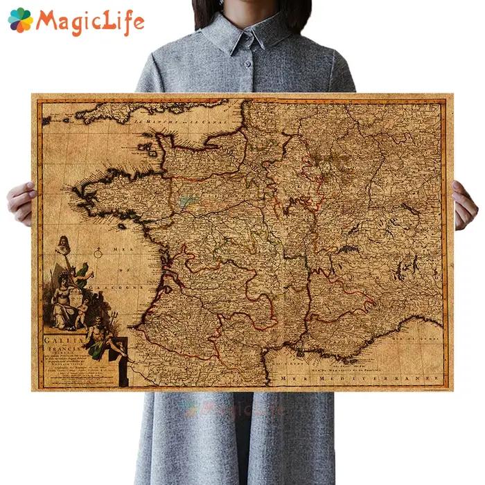Affiches de carte Vintage européennes