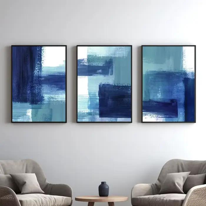 Posters d'art abstremberg de coups de pinceau bleu Industries celle