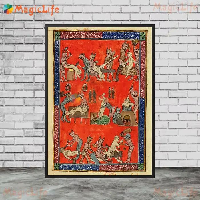 Affiches de manuscrits célèbres Vintage monstre diable enfer