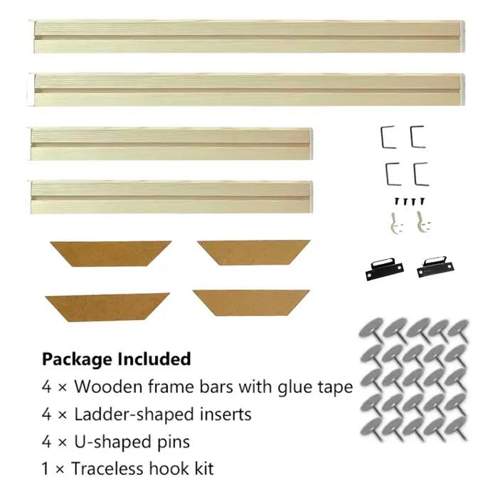 24 tailles bois de pin naturel toile peintures cadre Photo