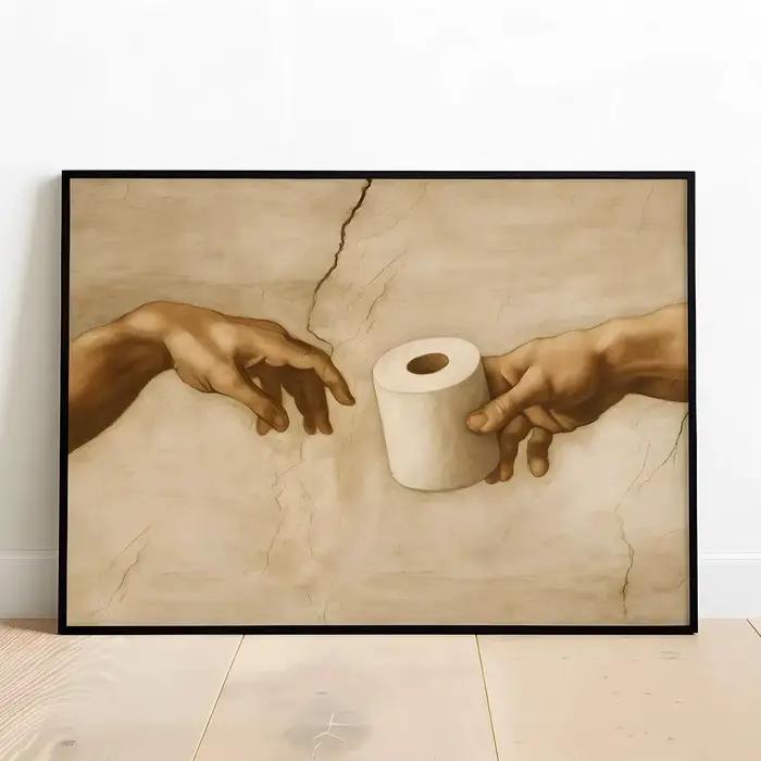 Impressions sur toile Michelangelo Toilet Paper