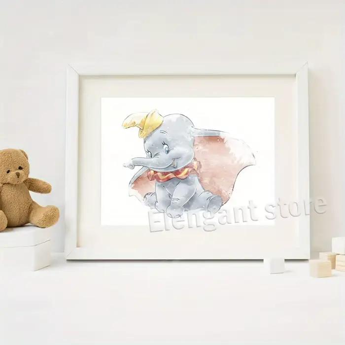 Affiches d'art Dumbo, impression aquarelle, dessin animé, bébé éléphant, citation Dumbo, peinture sur toile, décoration murale pour chambre d'enfant