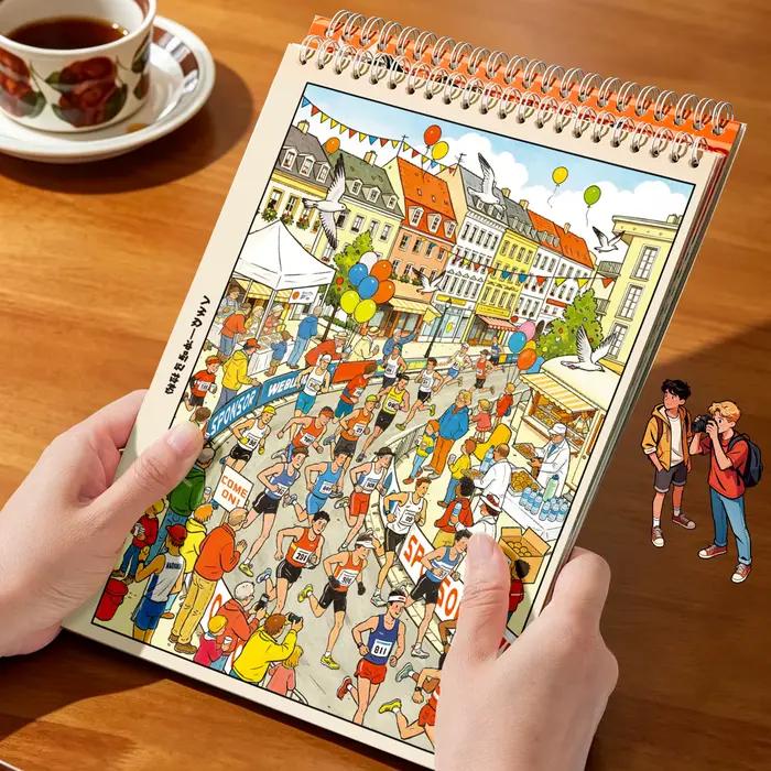 Livre d'autocollants vintage Paysage Urbain Animé