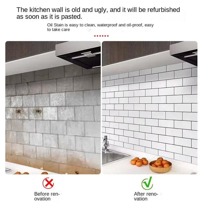 Autocollants de carreaux de céramique en feuille de cuisine