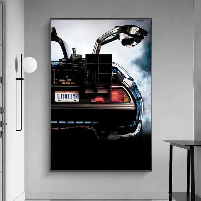 Film classique Clips retour vers le futur Delorean Time Machine affiche imprime décor à la maison scandinave minimaliste esthétique mur Art