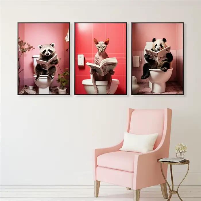 Affiche d'Art Mural en Toile avec Image d'Animal Drôle