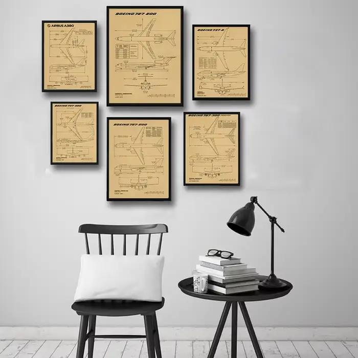 Affiche Vintage de Structure d'avion