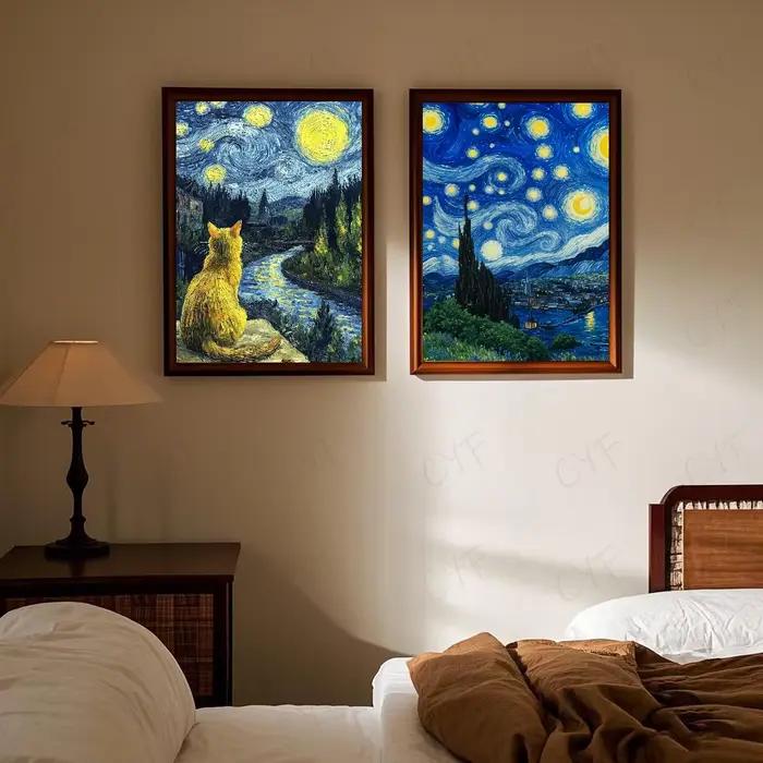 Peintures célèbres Vincent Willem van Gogh affiche HD art mur collant étanche maison salon chambre bar décoration esthétique