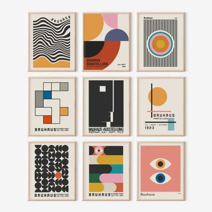 Affiche Bauhaus moderne du milieu du siècle
