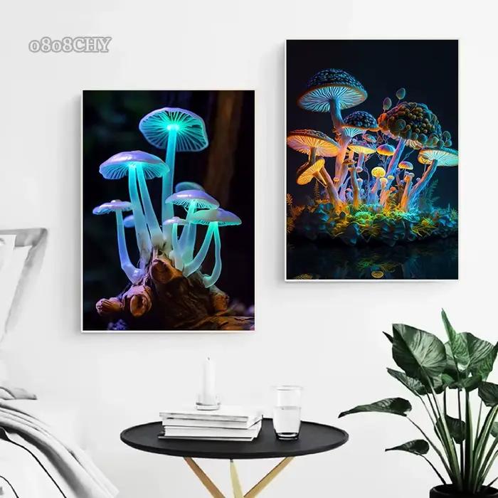 Champignons magiques toile impression affiches