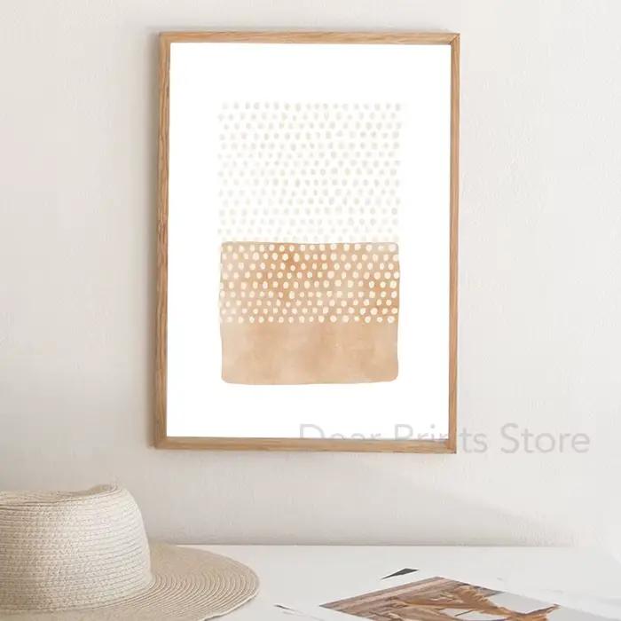 Peinture abstraite d'aquarelle à points noirs et blancs, affiche sur toile moderne et minimaliste pour chambre à coucher, image murale, décor artistique pour salon