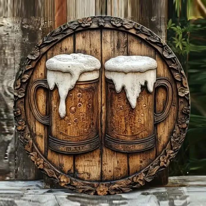 Affiche murale de bière en métal