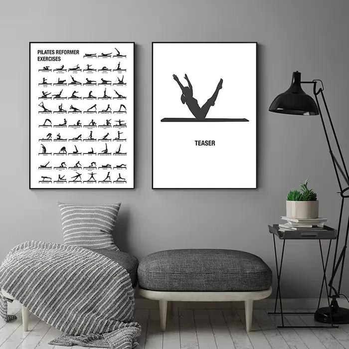 Art mural Simple Pilates noir et blanc