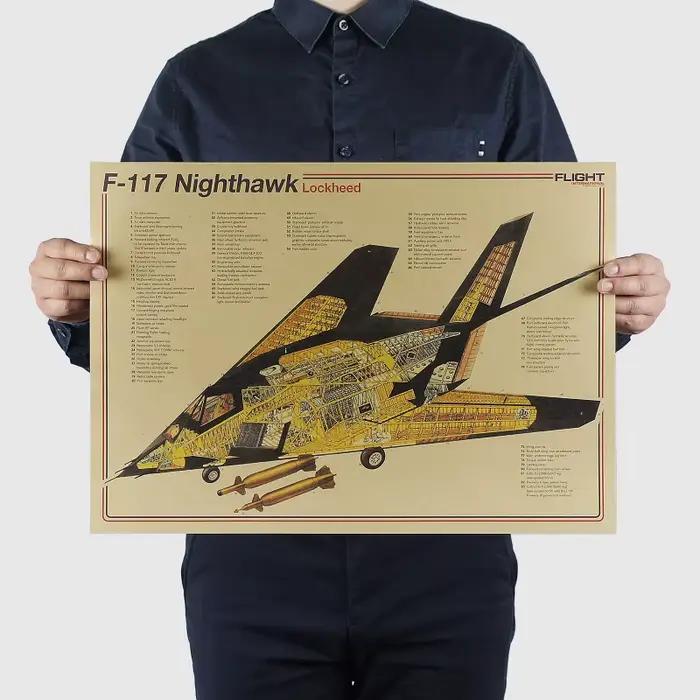 Affiche murale Vintage avec dessin de conception structurelle d'avion