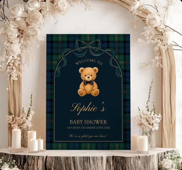 Panneau de bienvenue personnalisable pour baby shower