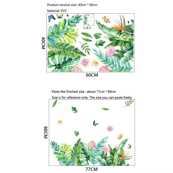 Autocollant mural papillon et fleurs pour plinthe