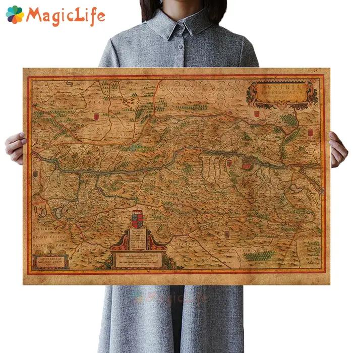 Affiches de carte Vintage européennes