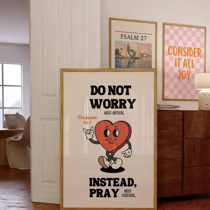 Affiche d'art mural avec versets bibliques chrétiens des Philippiens