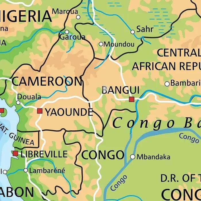 Carte topographique de l'Afrique