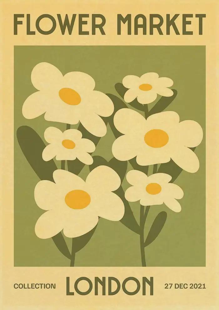 Affiche rétro de mode INS verte inspirante