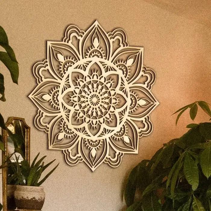 Décoration marocaine d'art mural en métal pour améliorer votre salon avec un design indien et mandala