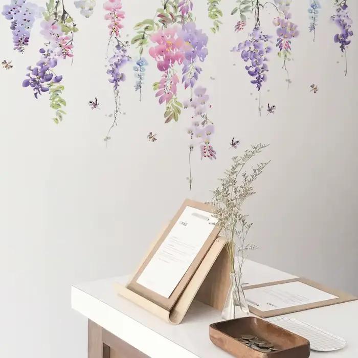 Autocollants muraux floraux plantes à fleurs