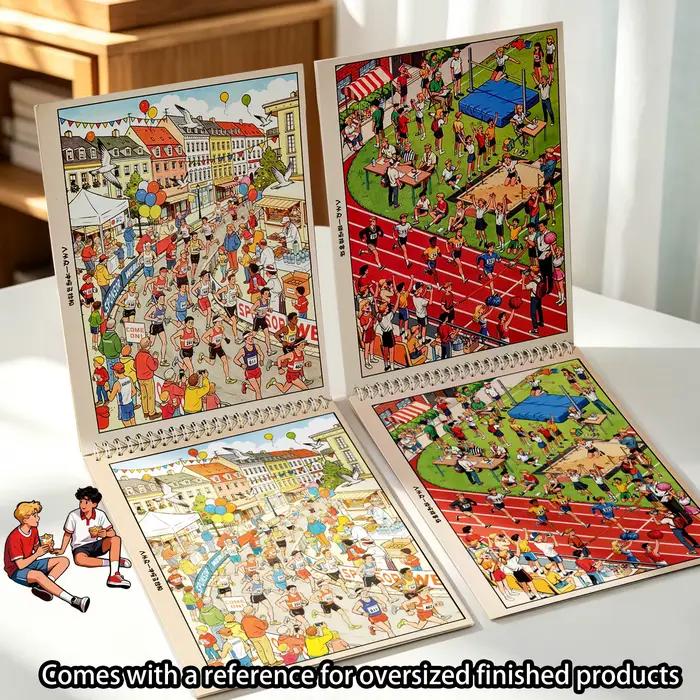 Livre d'autocollants vintage Paysage Urbain Animé