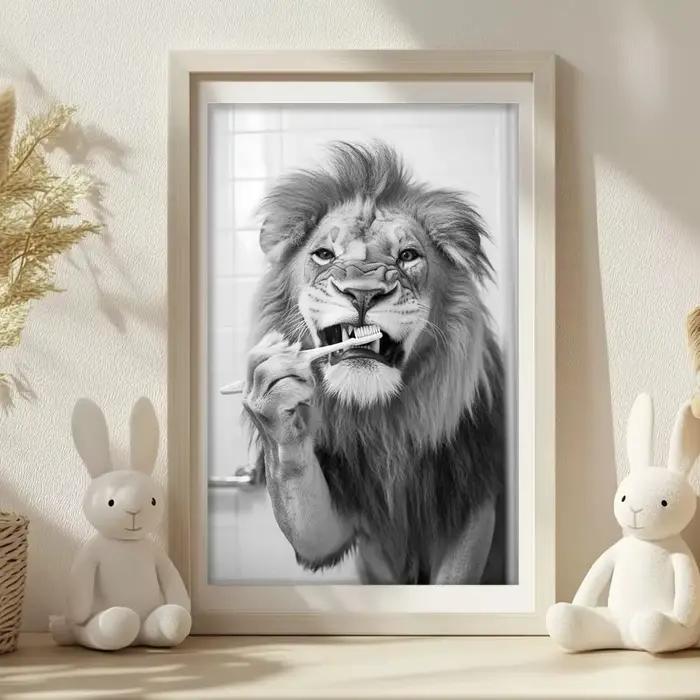 Affiche d'art Animal à brosser les dents