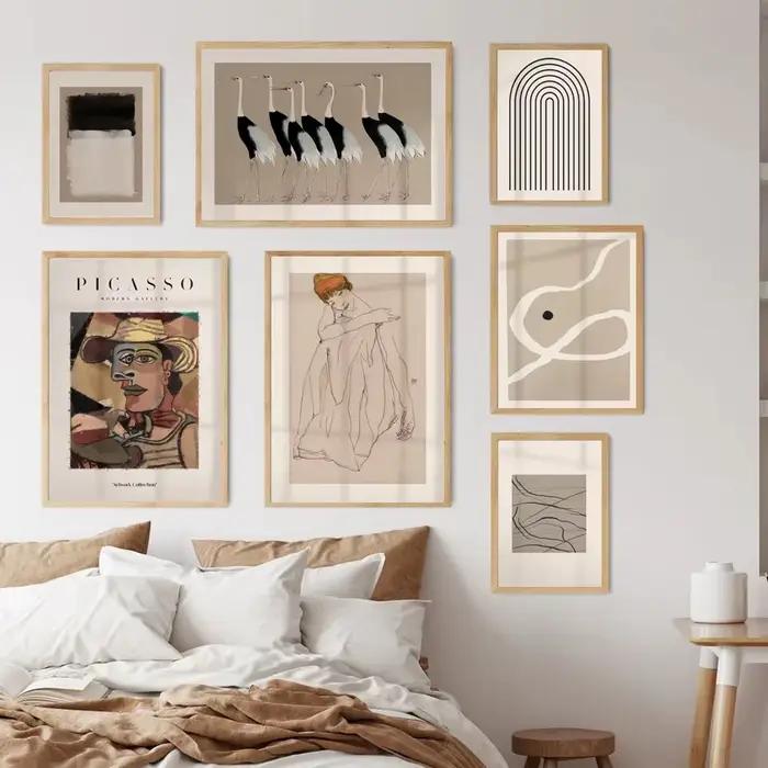 Affiches nordiques simples Picasso Boho noir abstrait toile impression peinture mur photo Art chambre salon intérieur décor à la maison