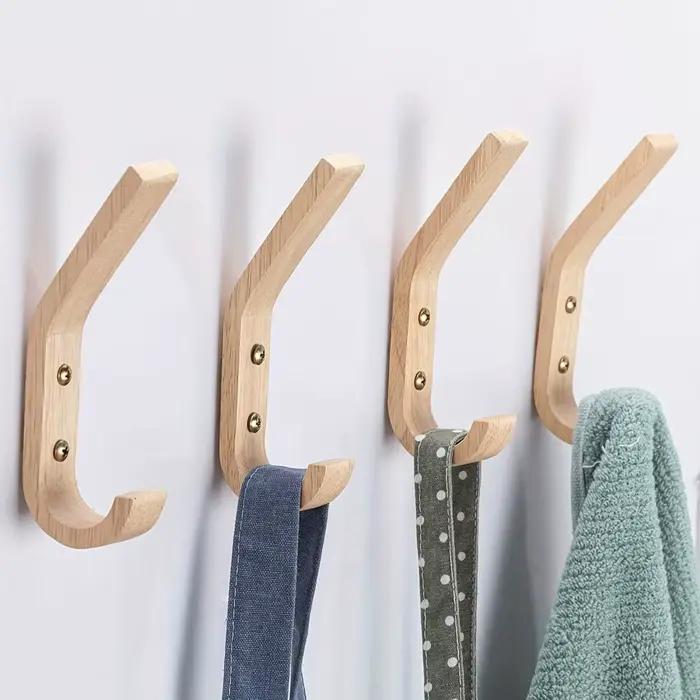 Patères en bois crochets muraux
