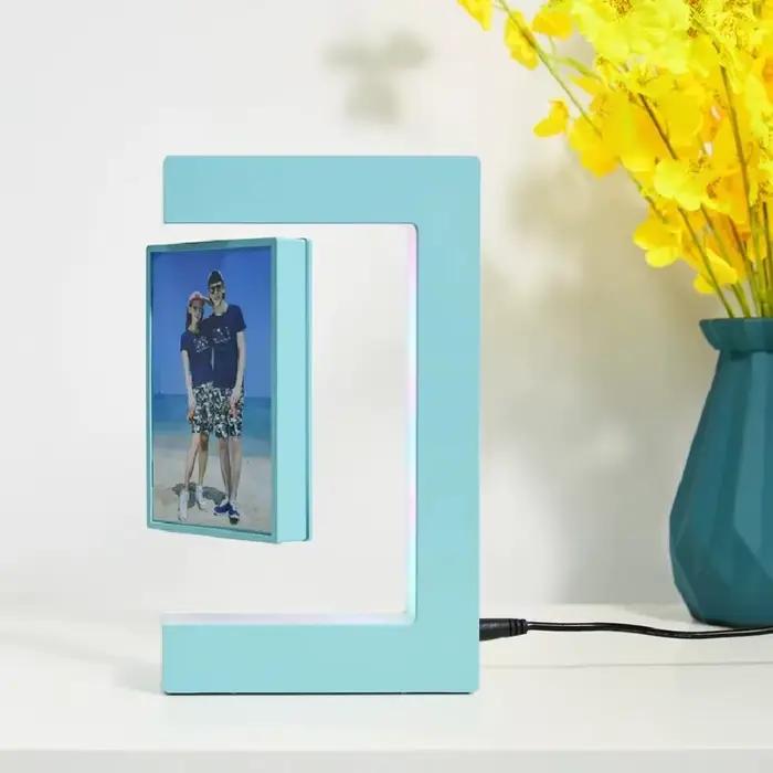 Cadre photo flottant, support d'image rotatif à 360°